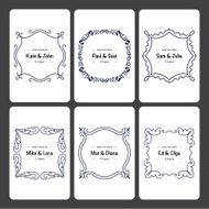 Set of Wedding Invitations Templates with Vintage Frame on Background