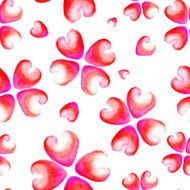 Vector Watercolor Pink and Lilac flowers Seamless Background N2