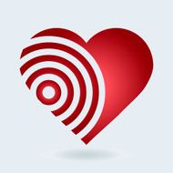 Abstract red heart - vector illustration N2