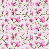 Magnolia Flowers Background - Vintage Seamless Pattern N2