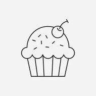 cupcake line icon