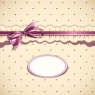 Vintage card design with decorative ribbon and bow N11