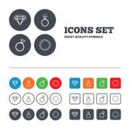 Rings icons Jewelry with diamond signs N22