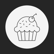 cupcake line icon N12