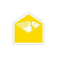 icon sticker realistic design on paper envelope invitation