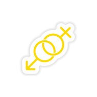 icon sticker realistic design on paper sex