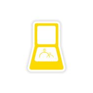icon sticker realistic design on paper rings