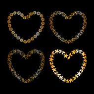 Golden floral heart frame N2