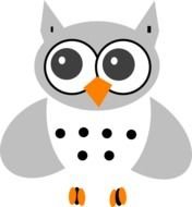 White Baby Owl drawing