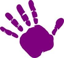 purple handprint