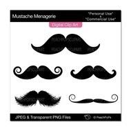 mustache of different shapes on a white background