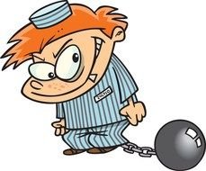 cartoon prisoner as a picture for clipart