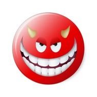 Devil Smiley Face 2 Classic Round Sticker Zazzle