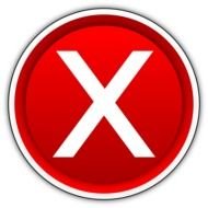 red button with a white cross on a white background
