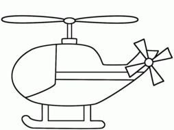 Black and white drawing of the helicopter clipart