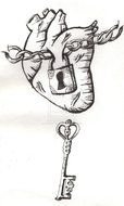 antique key for a heart