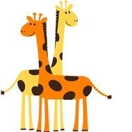 Giraffe color Silhouette drawing