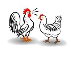 Clipart of Rooster And Chicken