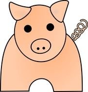 Clipart of the pink pig