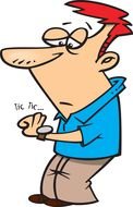 clipart of the tired man