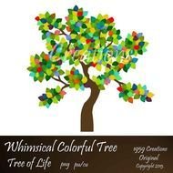 Whimsical Colorful Tree Digital By 1959creations $299