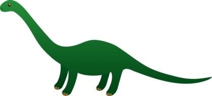 painted green dinosaur with a long neck