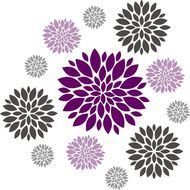 drawn set of floral stickers