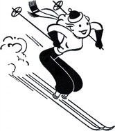 Funny Retro Skiing drawing