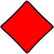 red rhombus on a white background