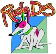 Rude dog, colorful drawing