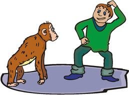 man and monkey as a picture for clipart