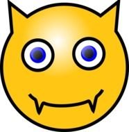 Clipart of funny devil smiley