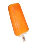 Cold orange iced popsicle