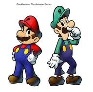 drawings of mario characters in different costumes