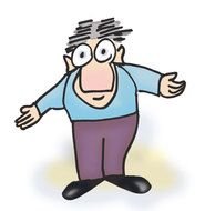drawing of a funny man on a white background