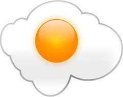 painted fried eggs on a white background