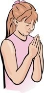 girl in prayer as a graphic image