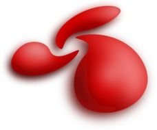 Three Red Drops with shadow, render