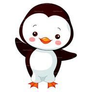 Cute Penguin Black And White Baby drawing