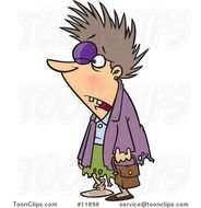 Cartoon Frazzled Lady Survived After Black Friday Shopping 11898 By