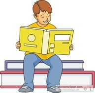boy reading a yellow book