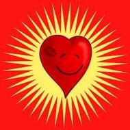 happy heart on a background of the sun