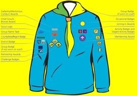Clipart of coat with cub scouts