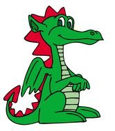 green ad red cartoon dragon