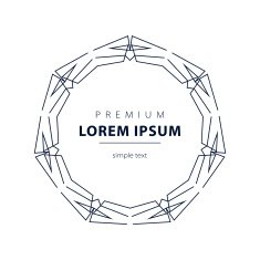 Vector set abstract frames logo templates line style N3