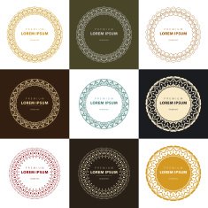 Vector set abstract frames logo templates line style N20