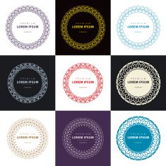 Vector set abstract frames logo templates line style N21
