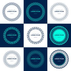 Vector set abstract frames logo templates line style N23