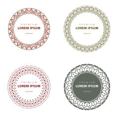 Vector set abstract frames logo templates line style N24