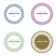 Vector set abstract frames logo templates line style N25